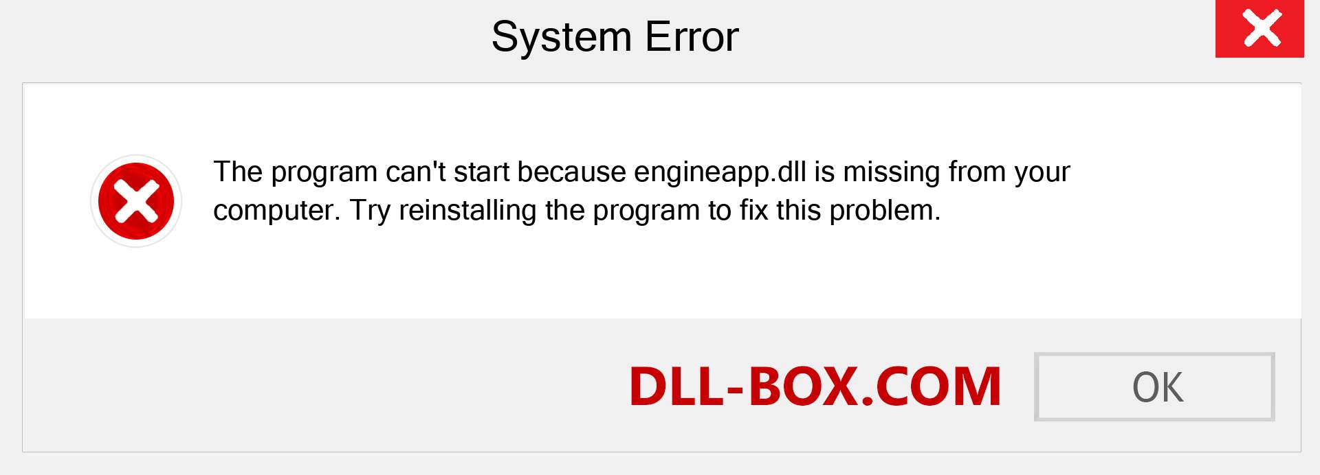  engineapp.dll file is missing?. Download for Windows 7, 8, 10 - Fix  engineapp dll Missing Error on Windows, photos, images